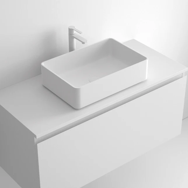 Lavabo Sobreencimera Aire Rectangular S 48x32cm Mate - Fabricación Española | Maderó Atelier