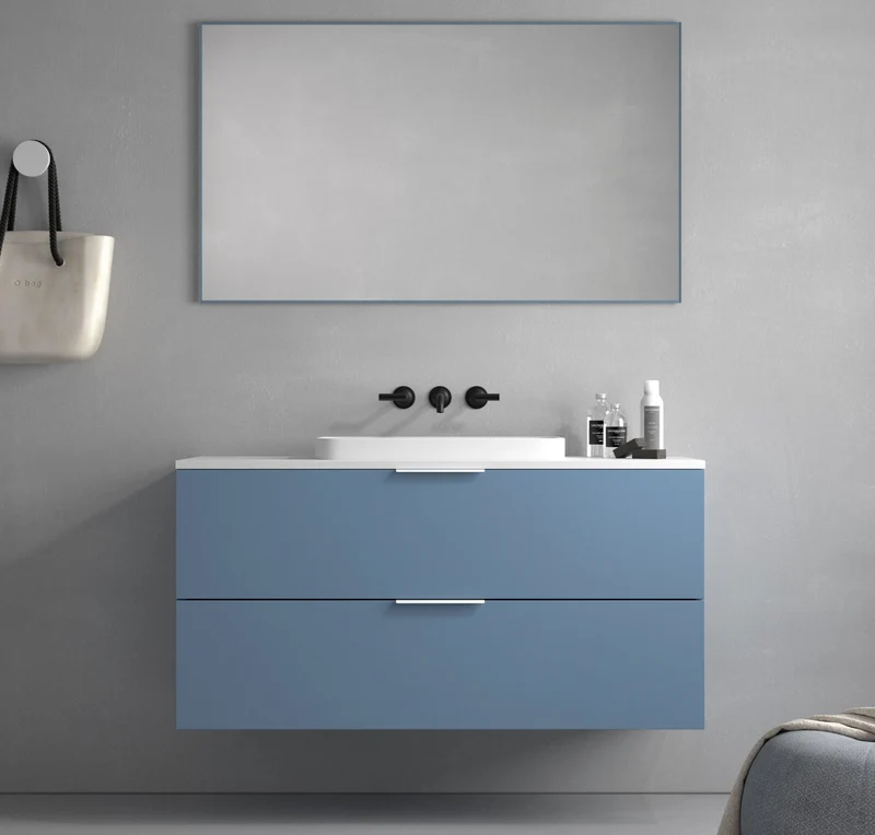 Conjunto de Baño Cotton 12 - Mueble 120cm + Lavabo + Espejo | Maderó Atelier