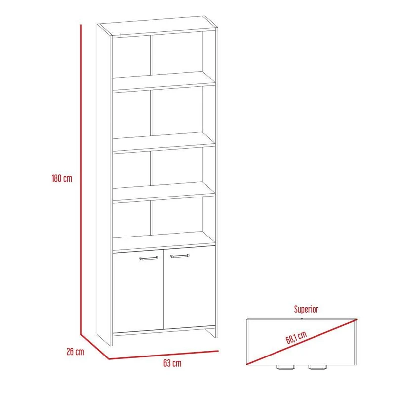 Combo para Sala Naveen, Incluye Mesa para TV y Biblioteca
