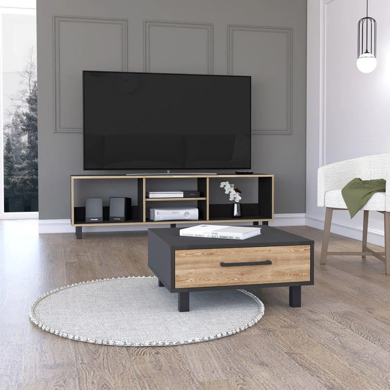 Combo para Sala Karime, Incluye Mesa para TV y Mesa de Centro