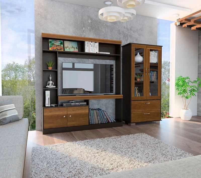 Combo para Sala Kaia, Incluye Mesa para TV y Vitrina