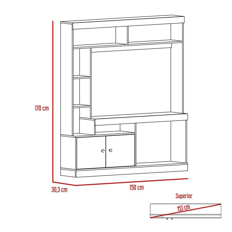 Combo para Sala Kaia, Incluye Mesa para TV y Vitrina