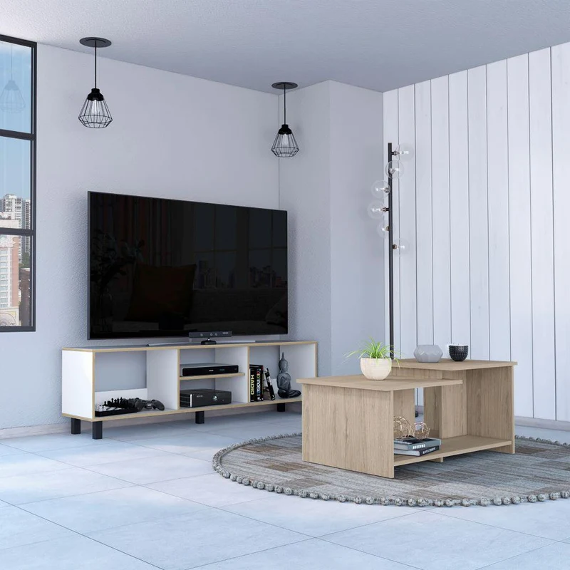 Combo para Sala Cornelia, Incluye Mesa para TV y Mesa de Centro