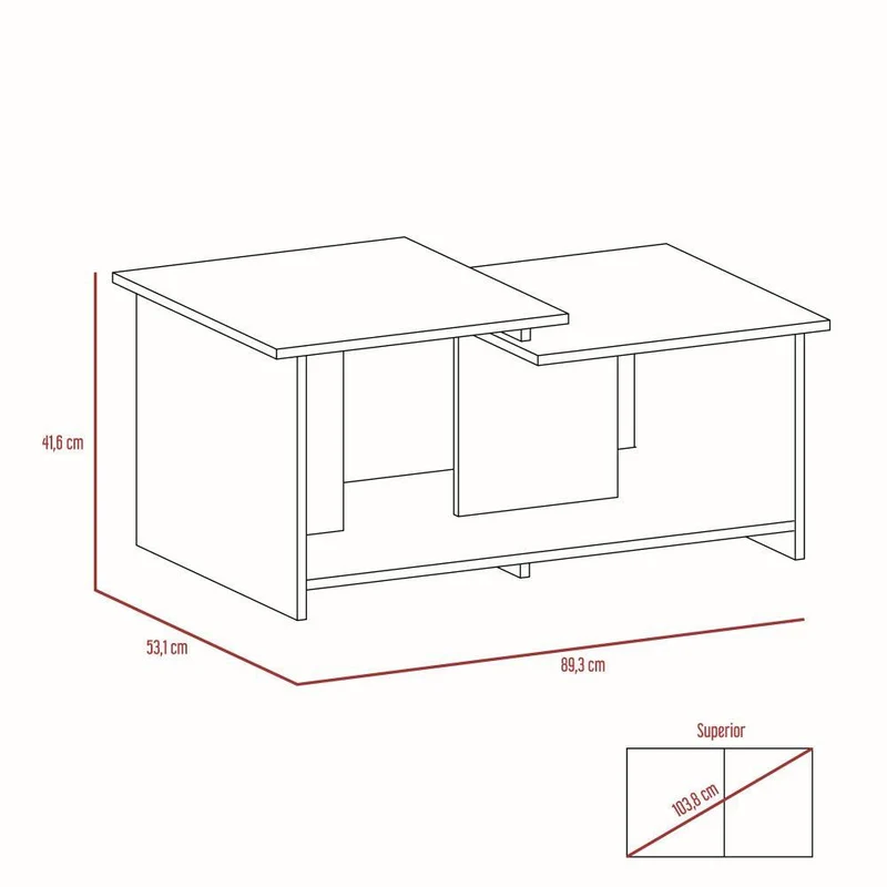 Combo para Sala Cornelia, Incluye Mesa para TV y Mesa de Centro