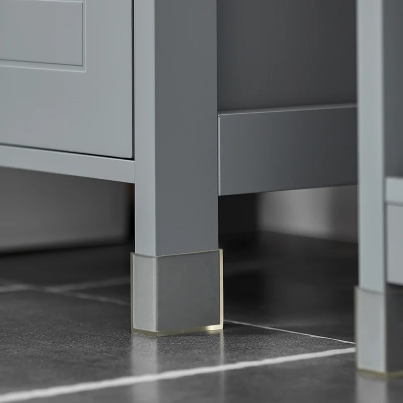 SoBuy FRG126-SG Armario alto de Baño con 3 Estantes y 2 cajones Gris