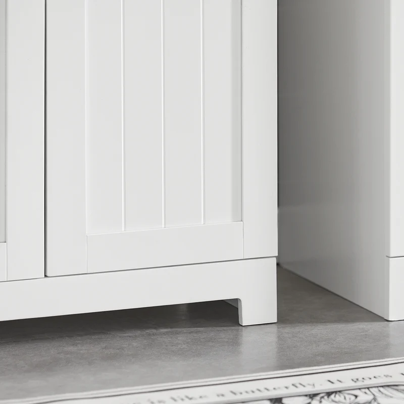 SoBuy BZR18-W Armario Lavabo con 2 Estantes Blanco