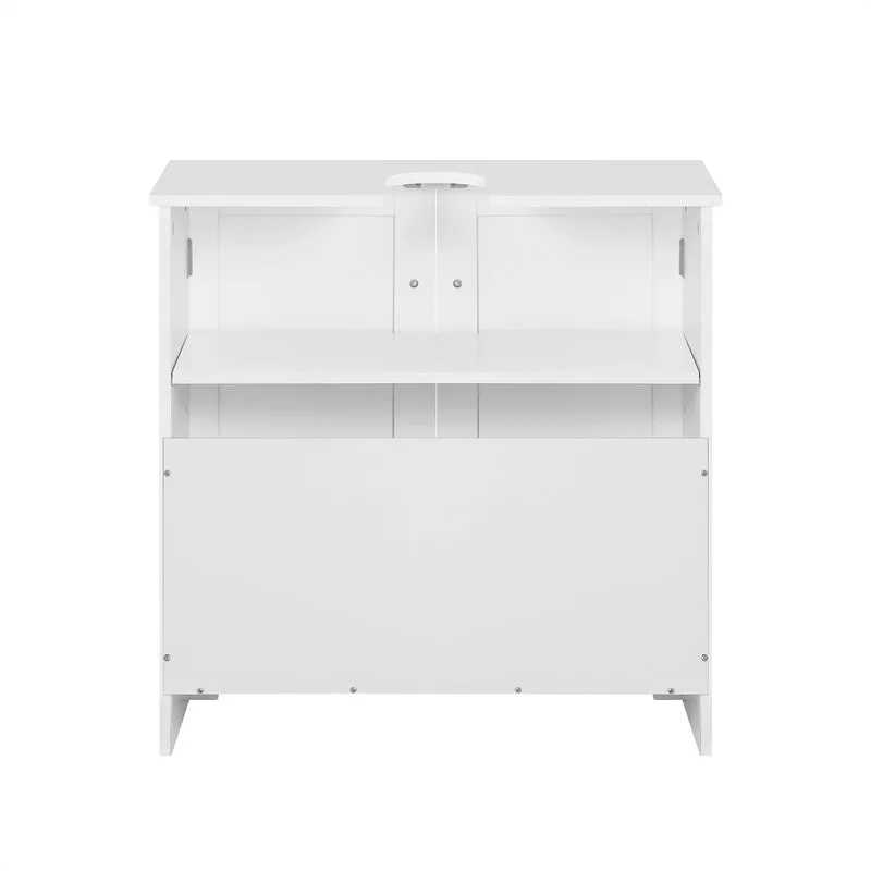 SoBuy BZR18-W Armario Lavabo con 2 Estantes Blanco