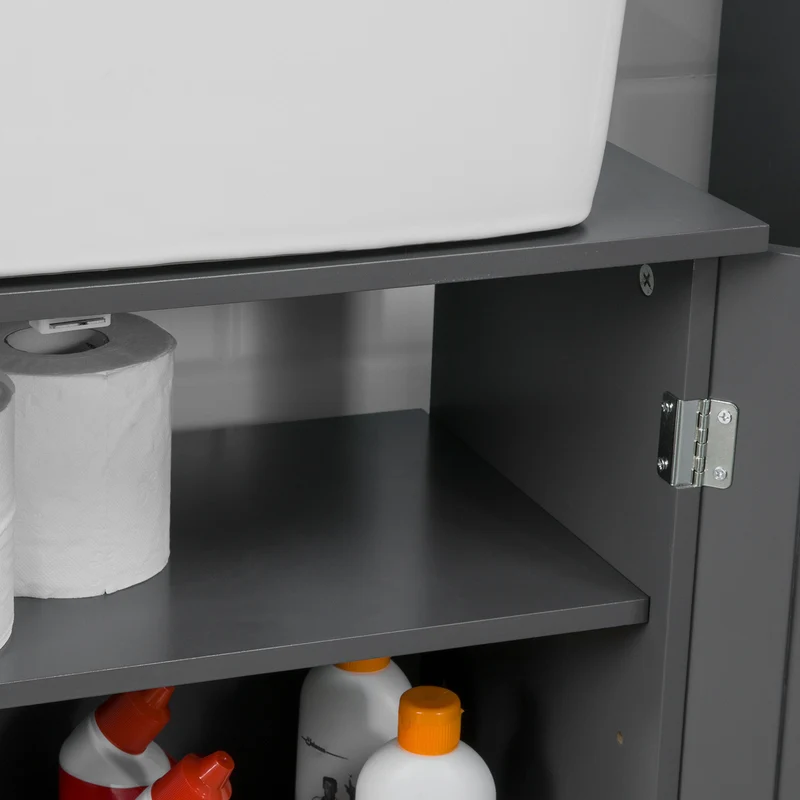 SoBuy BZR18-DG Armario Lavabo con 2 Estantes Gris
