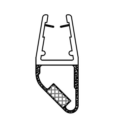 Profilo magnetico a 45 in pvc per cristalli box doccia 412 2mt inv s-n