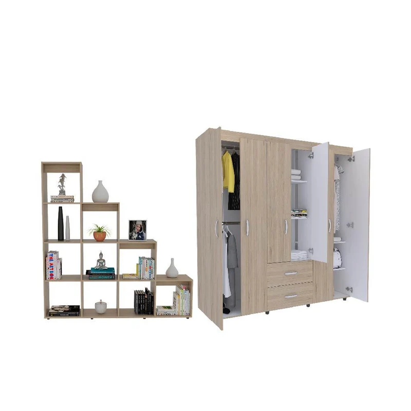Combo para Habitación Lucania, Incluye Clóset y Biblioteca