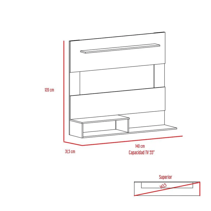 Combo Multifuncional Simma, Incluye Panel de TV y Mueble Esquinero