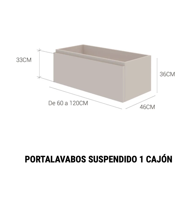 Mueble Portalavabo Suspendido Leo 1 Cajón - Fabricación Española | Maderó Atelier