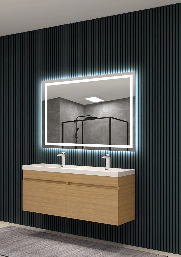Espejo Baño Cuadrado LED Luz Frontal Holanda - Ledimex | Antivaho 6.500K