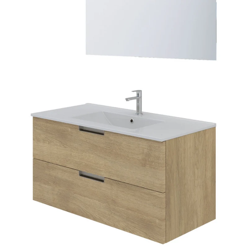 Pack Baño Evora 60cm - Mueble + Lavabo + Espejo + Luz LED | Maderó Atelier