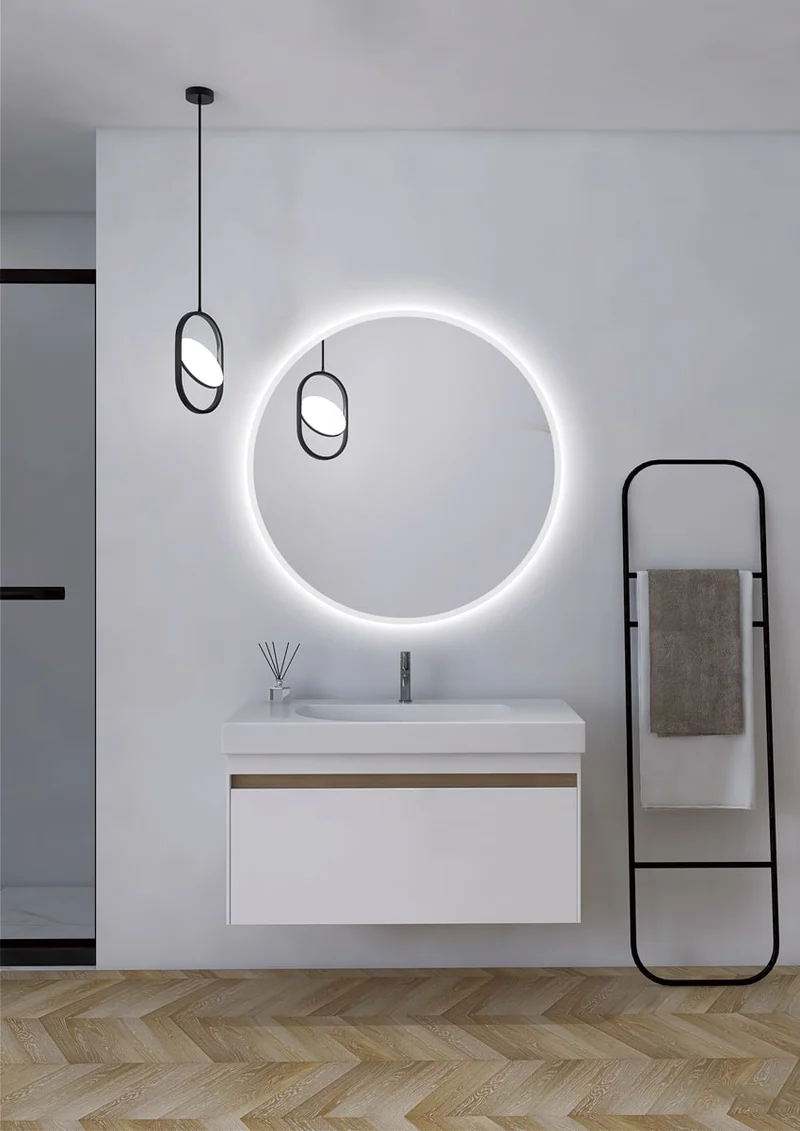 Espejo Baño Redondo LED Luz Frontal Bélgica - Ledimex | 6.500K Sin Marco