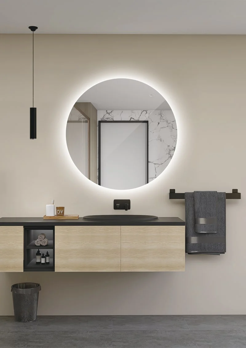 Espejo Baño Redondo LED Retroiluminado Lisboa - Ledimex | Antivaho 6.500K