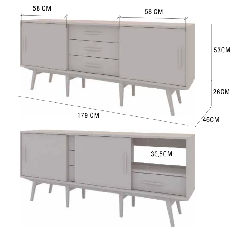 Mueble Baño Velvet 179cm - Puertas Correderas + Cajones + 8 Patas | Maderó Atelier