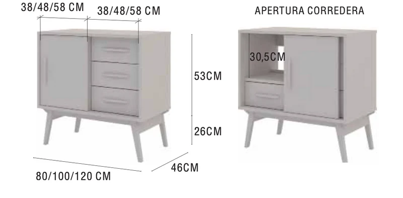 Mueble Baño Velvet 120cm - 2 Puertas | Patas Vintage Opcionales | Maderó Atelier