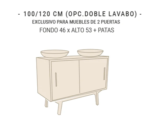 Mueble Baño Velvet 100cm - 2 Puertas | Patas Vintage Opcionales | Maderó Atelier