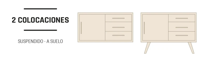 Mueble Baño Velvet 80cm - 1 Puerta + 3 Cajones | Patas Vintage Opcionales | Maderó Atelier