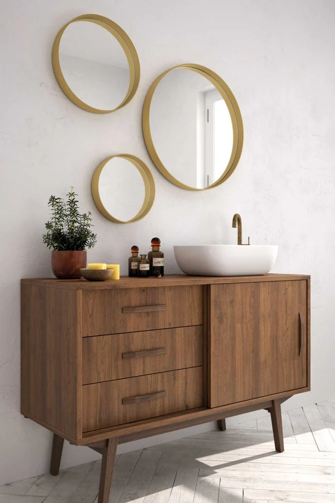 Mueble Baño Velvet 120cm - 1 Puerta + 3 Cajones | Patas Vintage Opcionales | Maderó Atelier