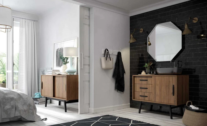 Mueble Baño Velvet 120cm - 1 Puerta + 3 Cajones | Patas Vintage Opcionales | Maderó Atelier