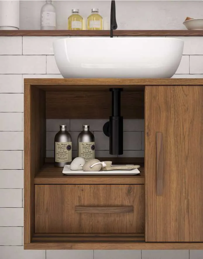 Mueble Baño Velvet 120cm - 1 Puerta + 3 Cajones | Patas Vintage Opcionales | Maderó Atelier