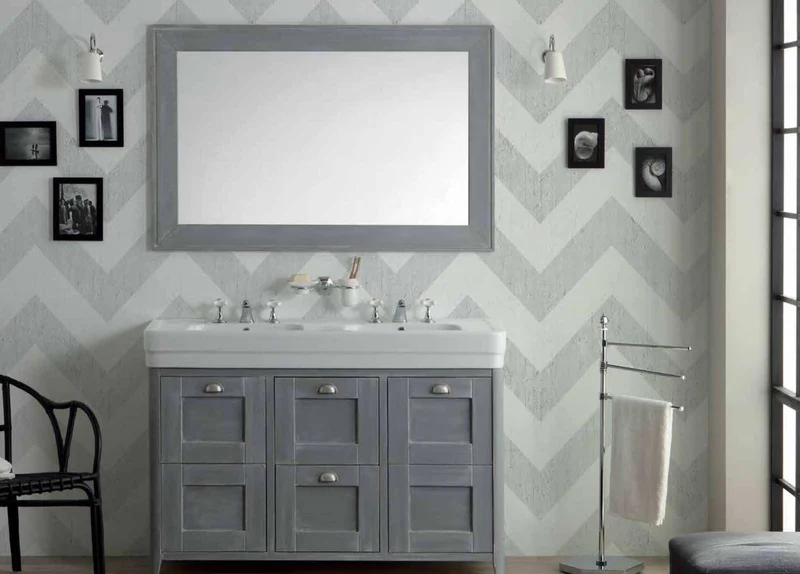 Lavabo con Mueble de Madera Cerrado - Balneo Toscia Estilo Clásico