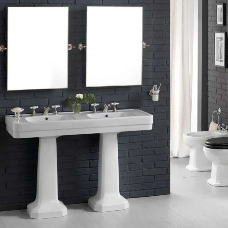 Lavabo Extragrande Doble Seno con Doble Pedestal Provence 900 - Balneo Toscia Estilo Clásico