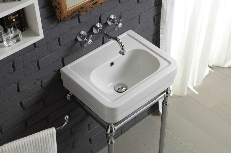 Lavabo con Base Metálica a Suelo Provence 900 - Balneo Toscia Estilo Clásico