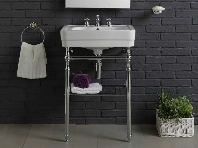 Lavabo con Base Metálica a Suelo Provence 900 - Balneo Toscia Estilo Clásico