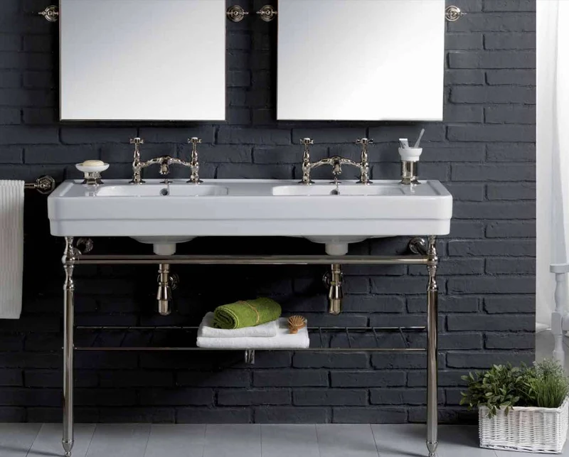 Lavabo con Base Metálica a Suelo Provence 900 - Balneo Toscia Estilo Clásico