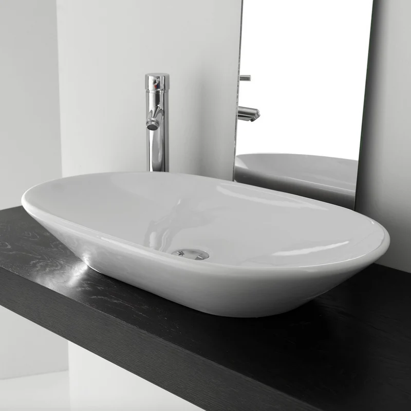 Lavabo Sobreencimera Ovalado Cerámica 3 Tamaños 50/70/90cm - Balneo Toscia