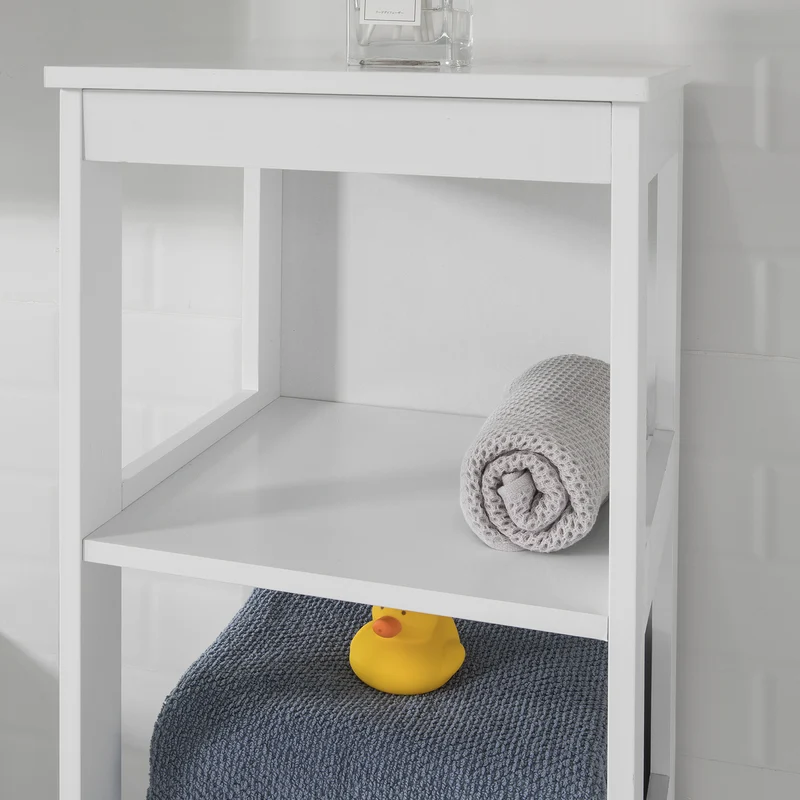 SoBuy BZR14-W Estanterías de Baño con 5 Estantes Blanco