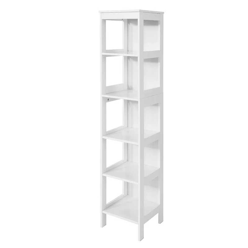 SoBuy BZR14-W Estanterías de Baño con 5 Estantes Blanco