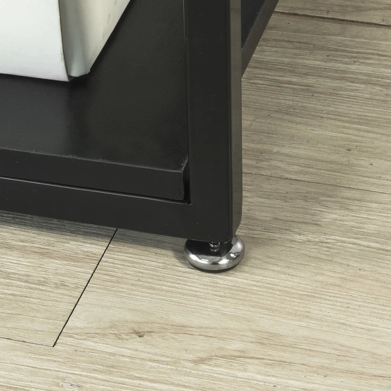 SoBuy FBT65-SCH Mesa Auxiliar con 3 estantes Negro