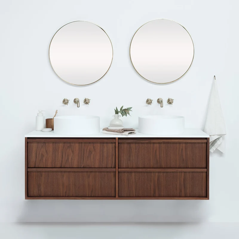 Conjunto de baño Fien 150 nogal - Sims Solid Surface