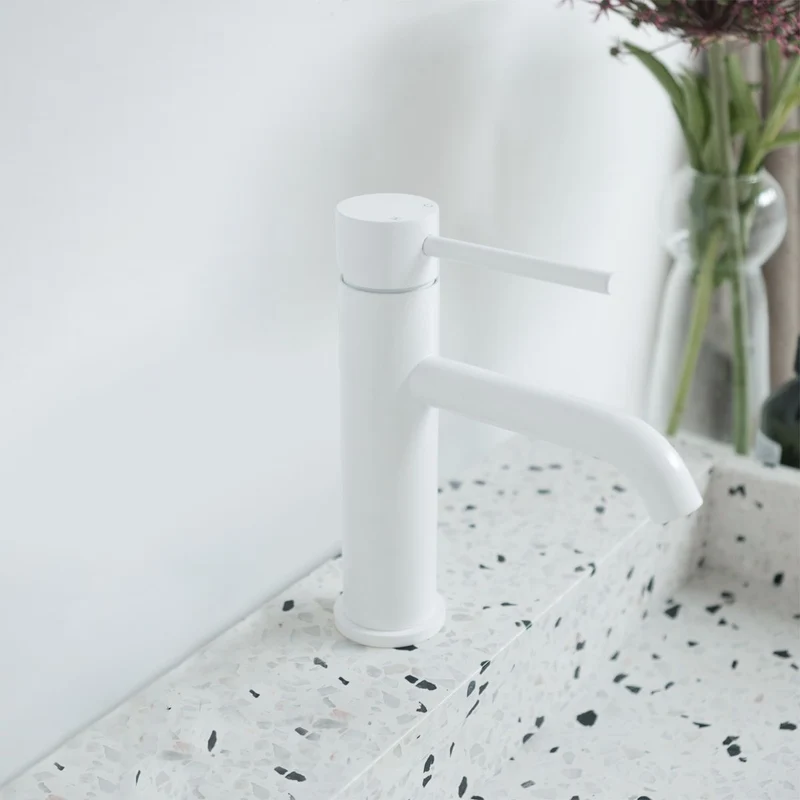 Mueble de baño vintage nogal - Fien - Terrazo blanco - 80 cm