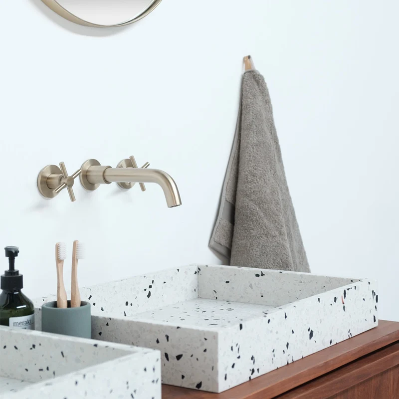 Mueble de baño de terrazo en nogal - 120 cm - Fien
