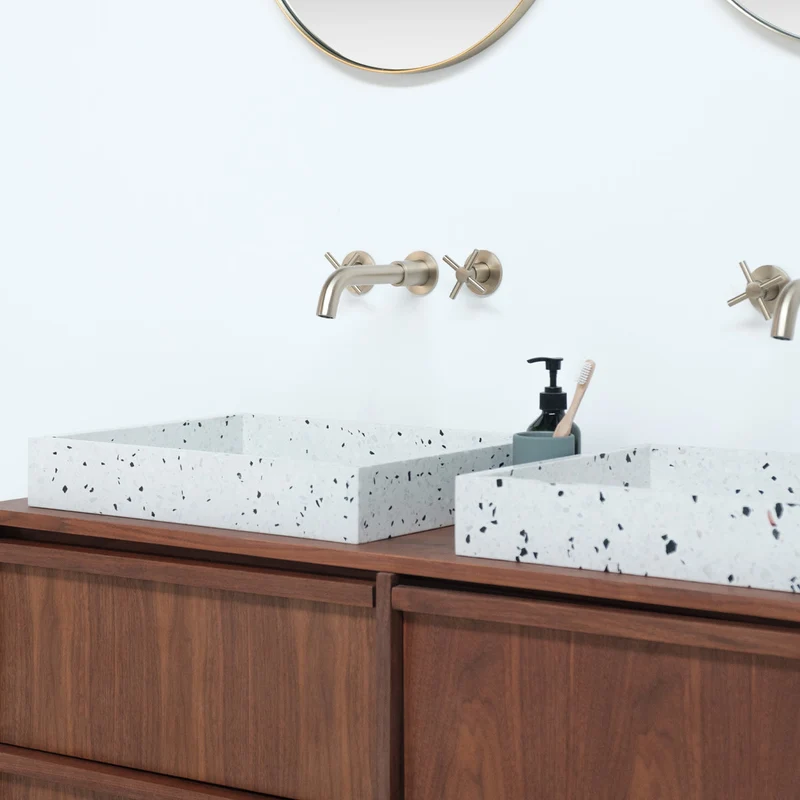 Mueble de baño de terrazo en nogal - 120 cm - Fien