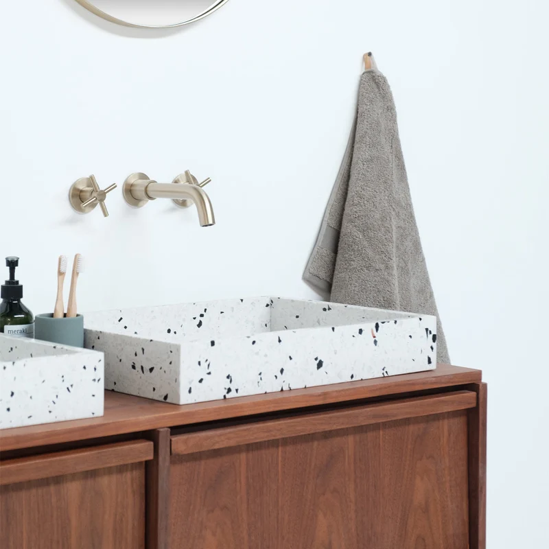 Mueble de baño de terrazo en nogal - 120 cm - Fien