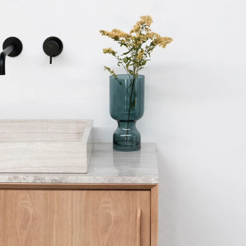 Mobiliario de baño - Chapa de Mármol - Lavabo George - Roble (80 cm) - Nestor