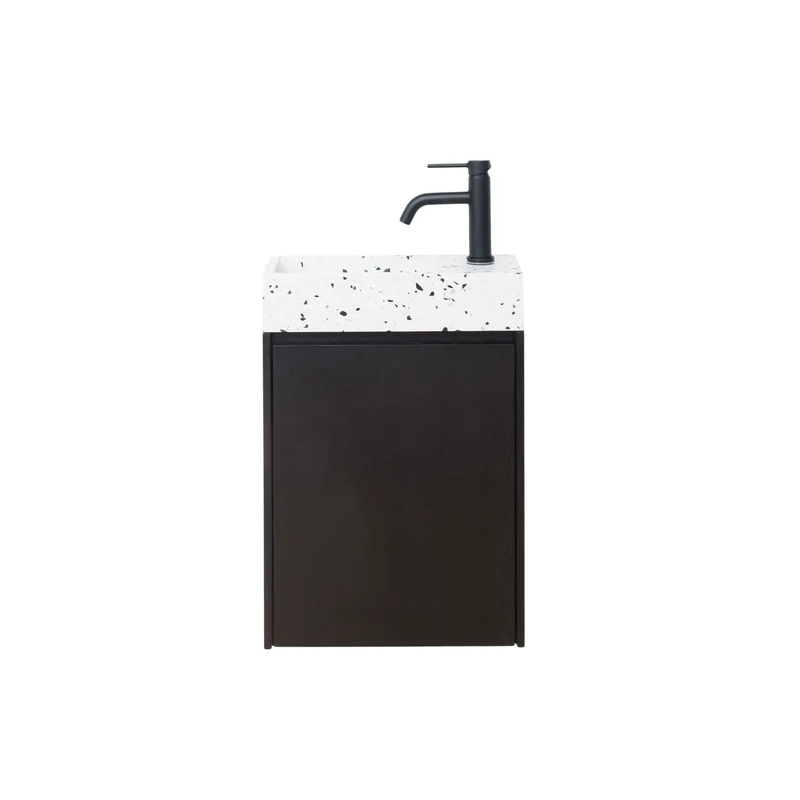 Mueble de baño Krabi Negro - Terrazo Blanco