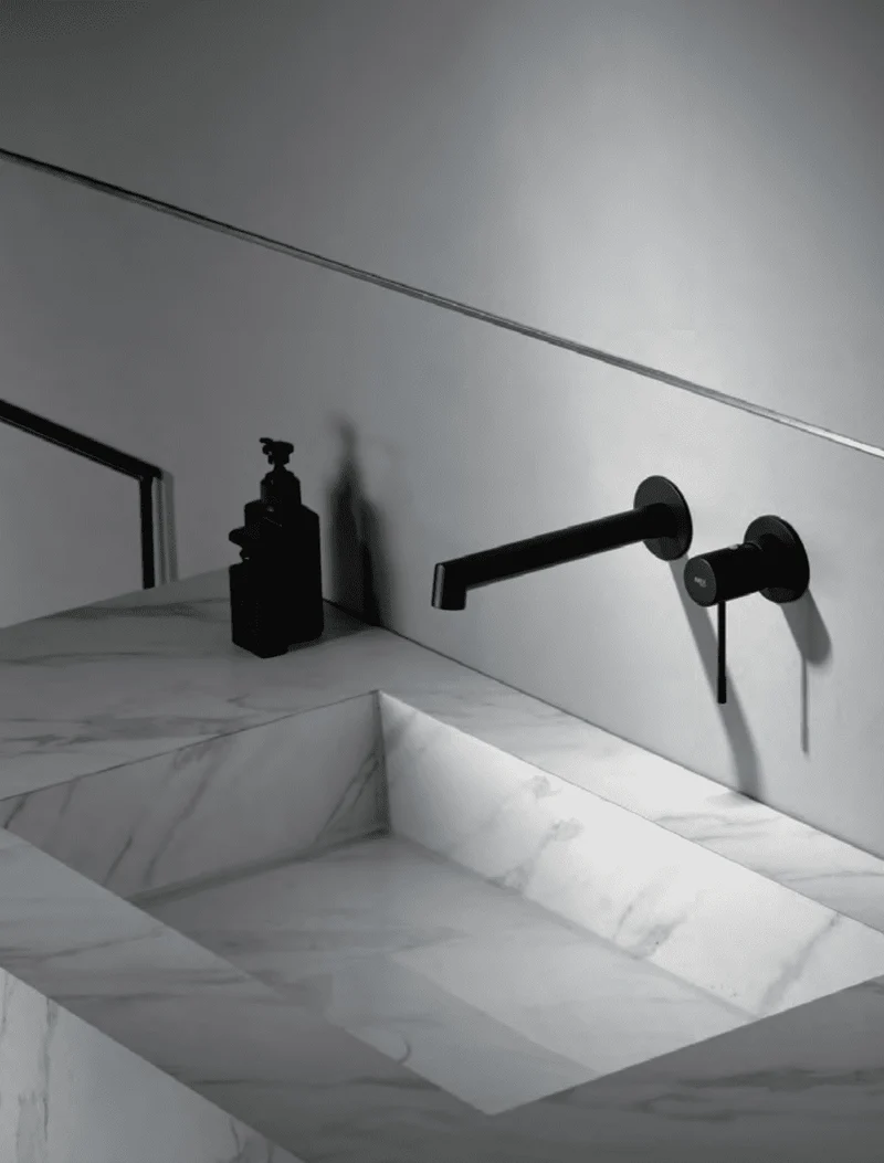 Grifería Lavabo Empotrada Line Negro Mate - Imex