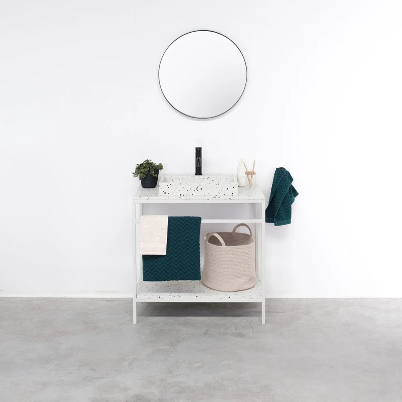 Mueble lavabo industrial - Jules blanco - Terrazo - George II - (80 cm)