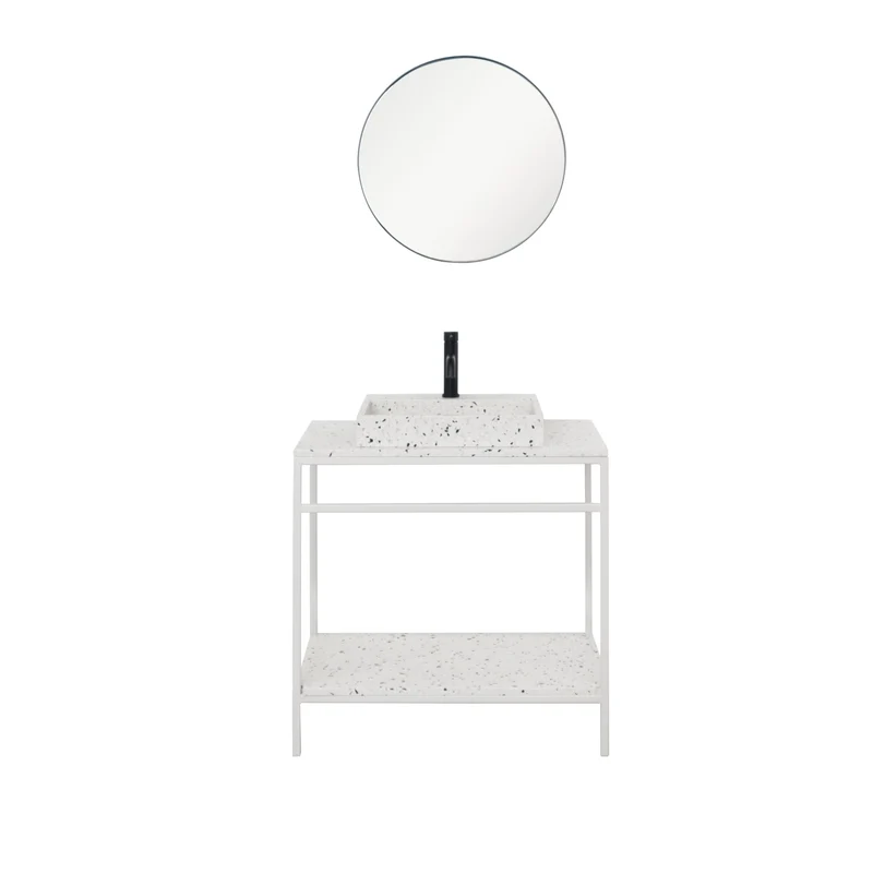 Mueble lavabo industrial - Jules blanco - Terrazo - George II - (80 cm)