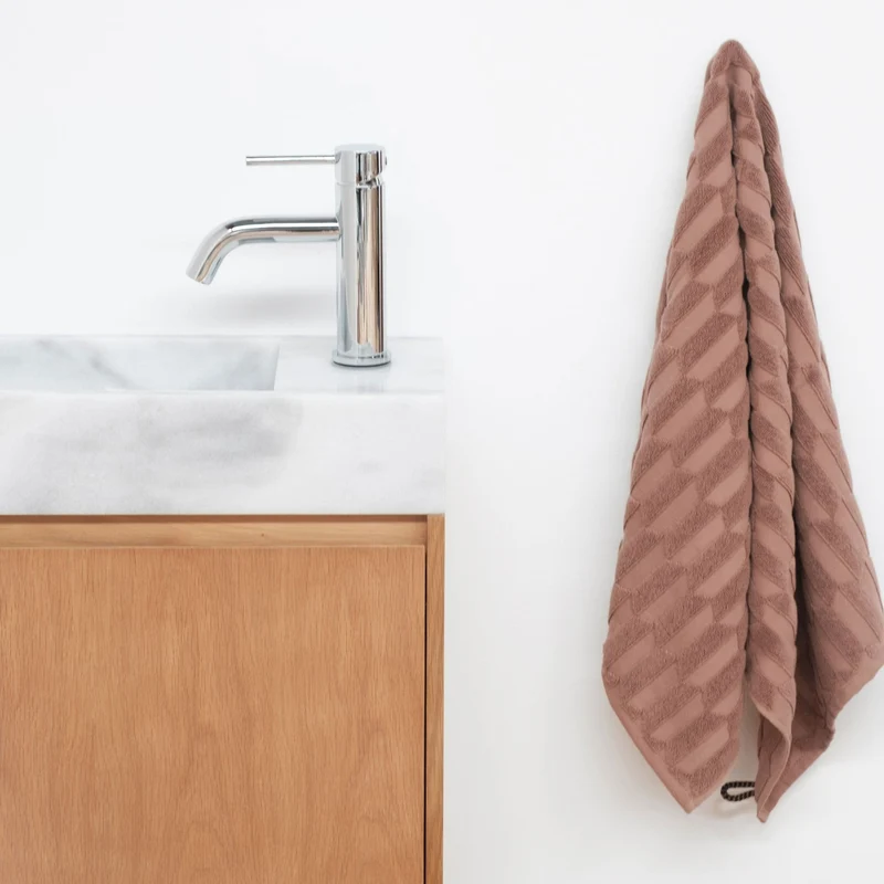 Lavamanos con mueble Krabi - Roble - Mármol blanco