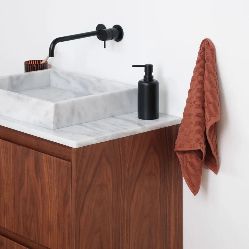 Mueble de baño White Marble Ann - Mueble nogal - 80cm