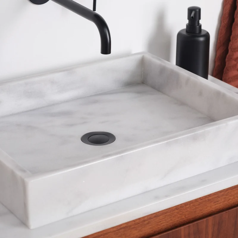 Mueble de baño White Marble Ann - Mueble nogal - 80cm