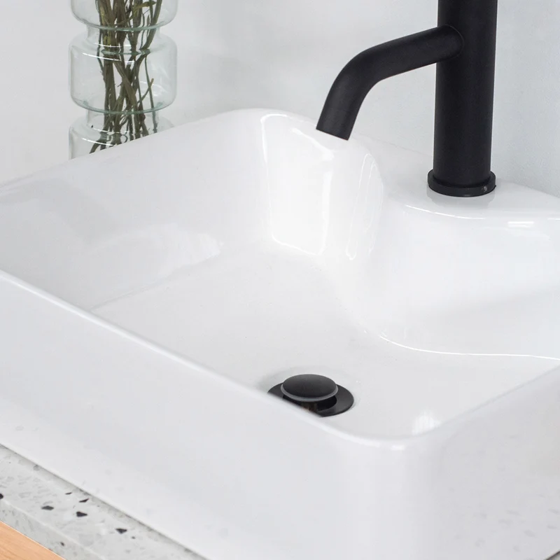 Mueble Lavabo Terrazo Blanco - Roble - Lavabo Alexis VI - (80 cm) - ANN